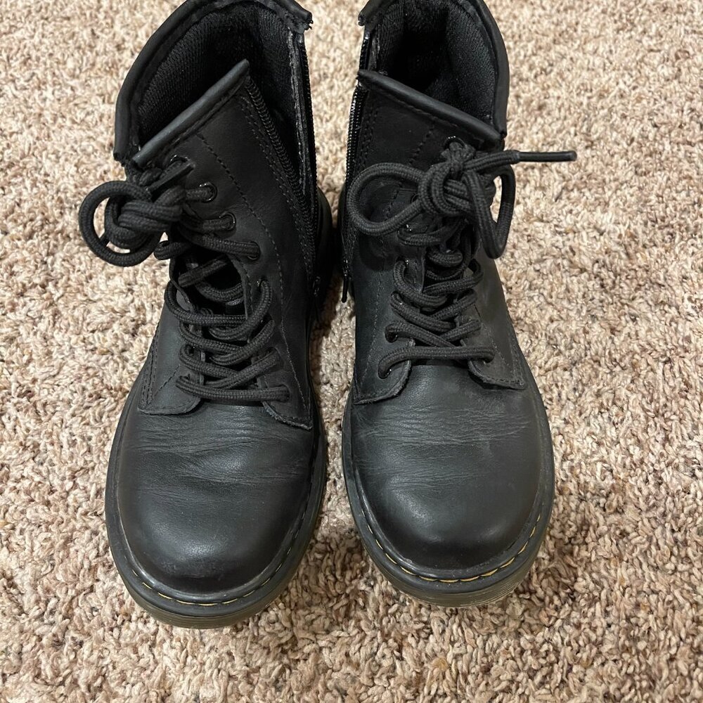 Dr. Martens Kids 1460 Softy T Black Leather Boots - Size 2 Little Kid - Picture 6 of 8